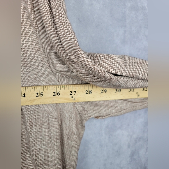 Maggie Barnes Shirt Womens 3X 26-38W Beige Linen Blend Jacket Shacket Breathable - Picture 7 of 7